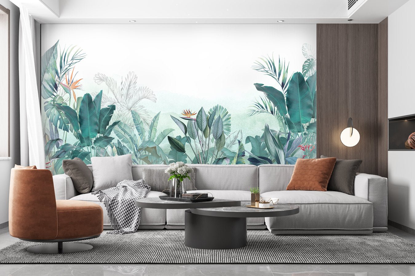 Papier peint panoramique tropical quintessence - papier peint sur mesure francais - muralconcept