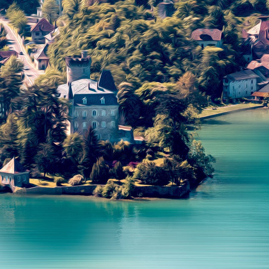 Papier peint photo Annecy chateau Duingt - Muralconceptpapier_peint_sur_mesure