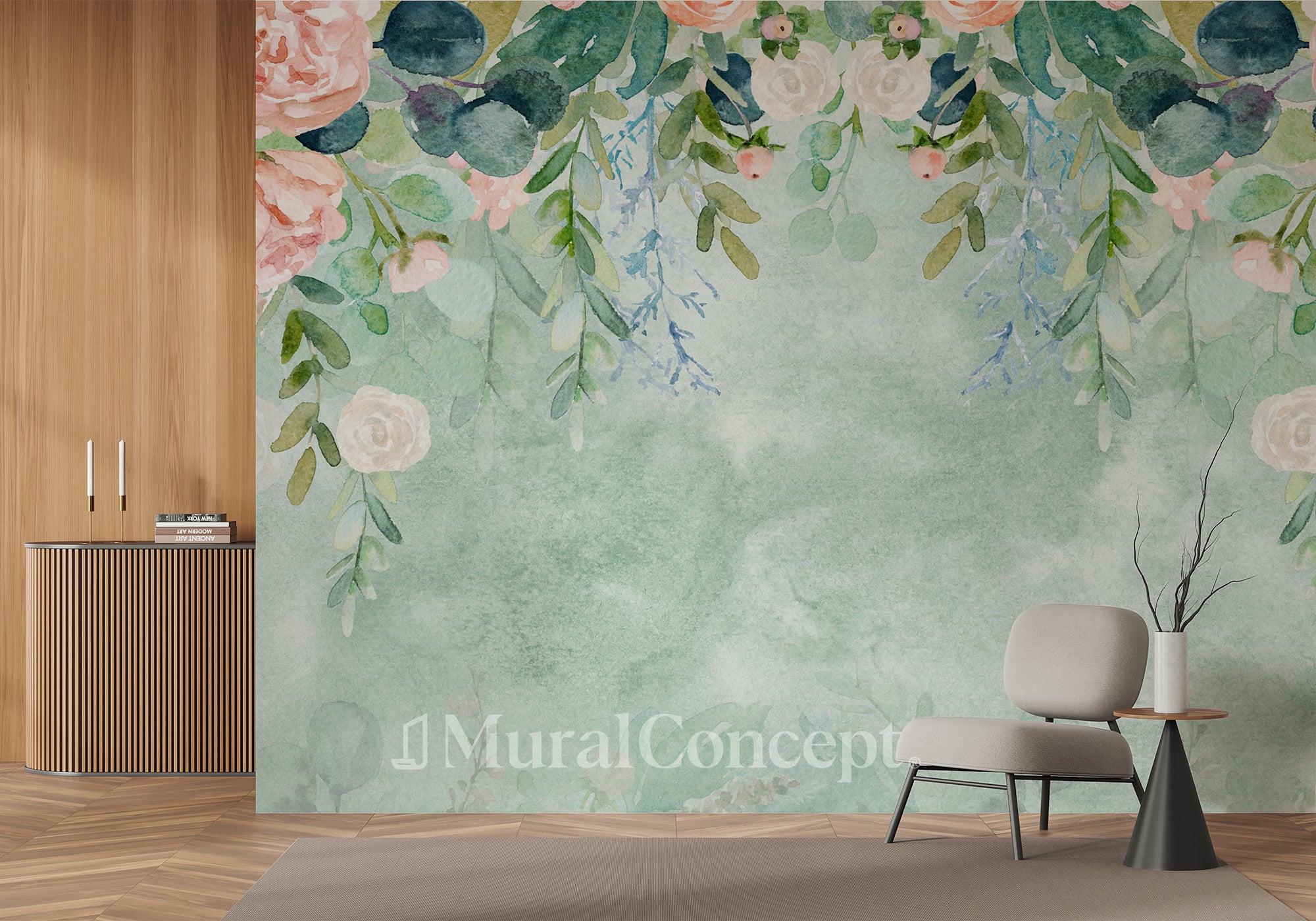 Papier peint Romantique Aquarelle - panoramique français