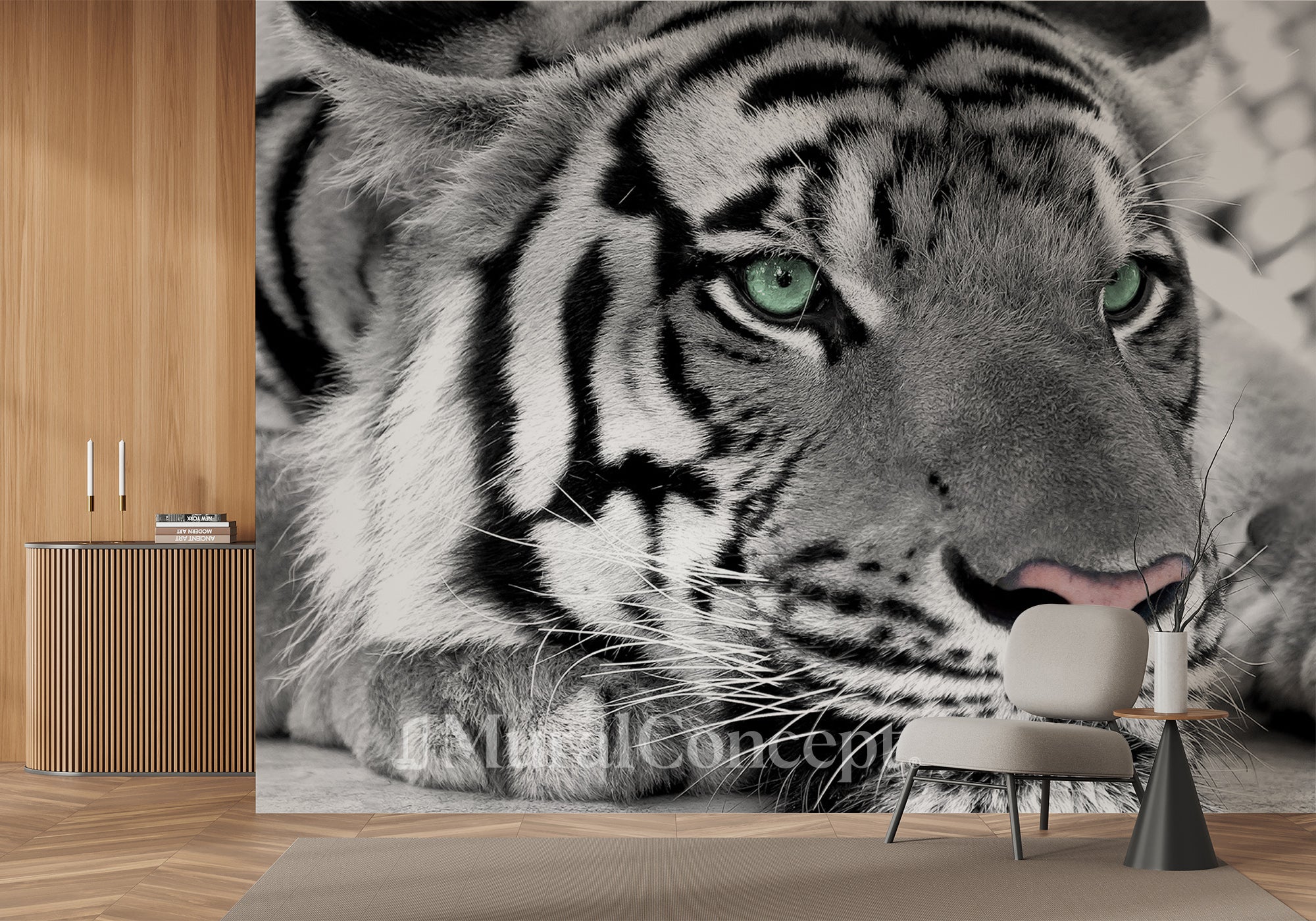 Papier peint Tigre Blanc Majestueux - panoramique français