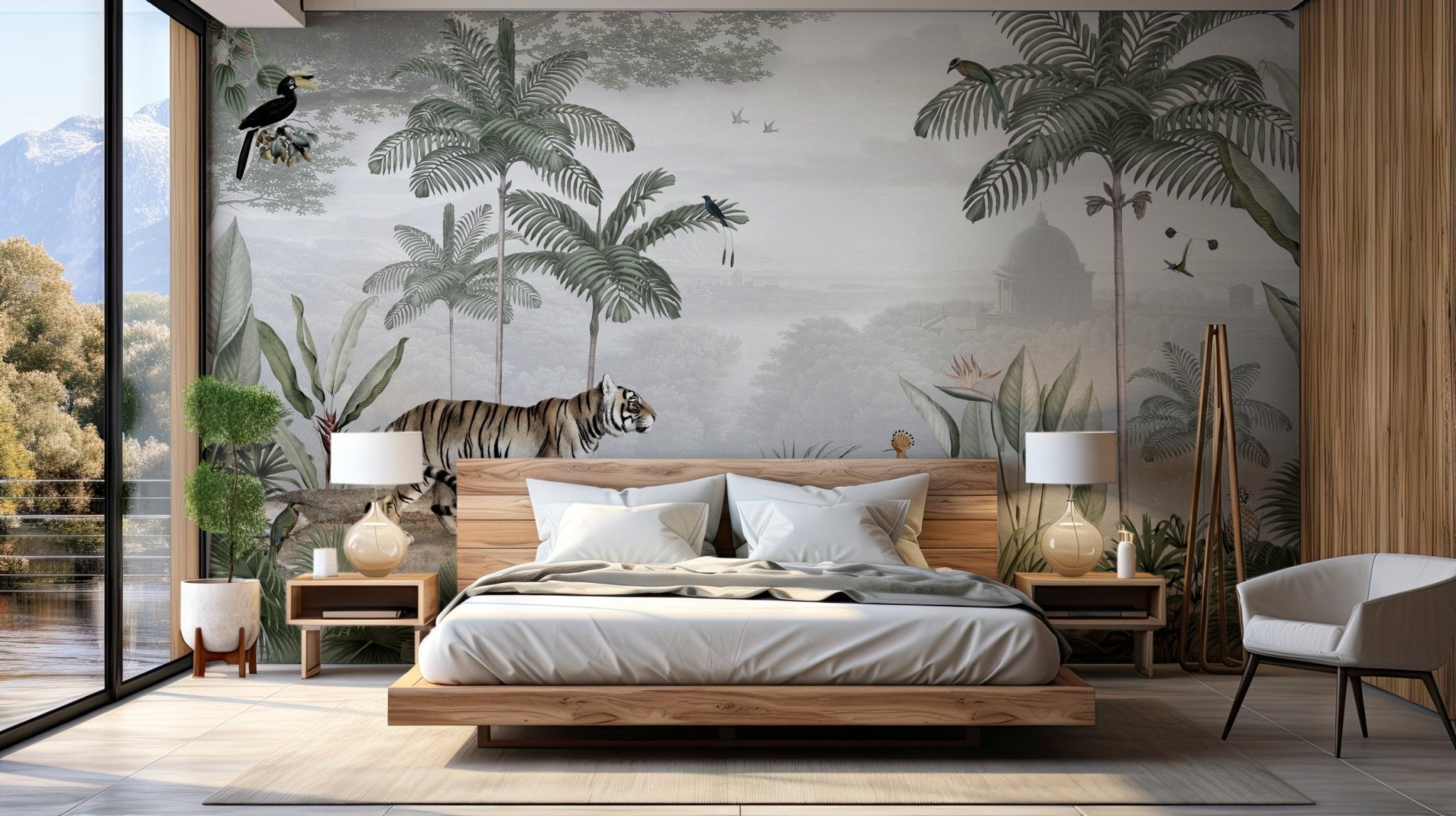 papier peint chambre adulte jungle nature