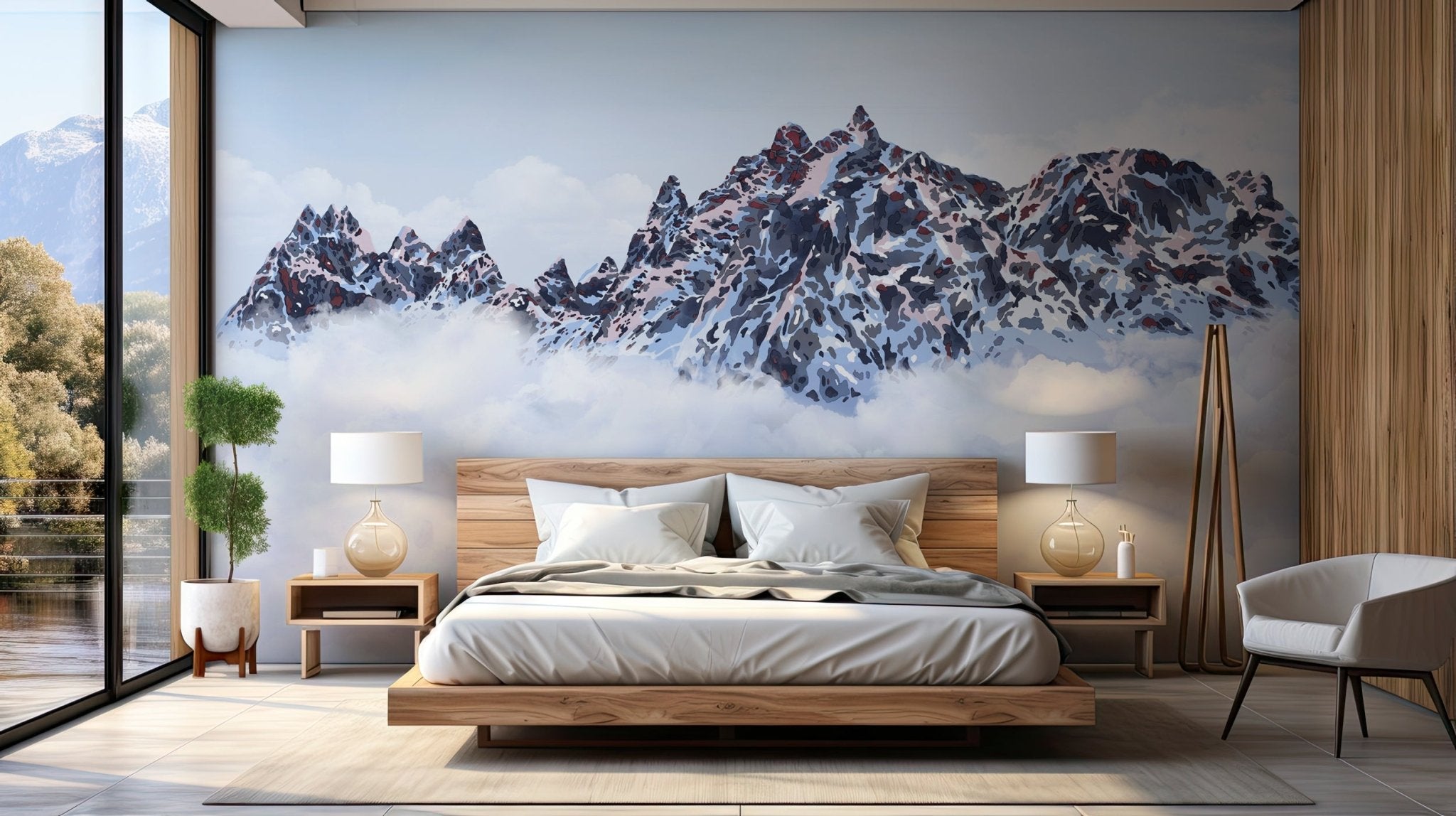 Papier peint Mont Blanc toile des Cimes, mural concept, tendance