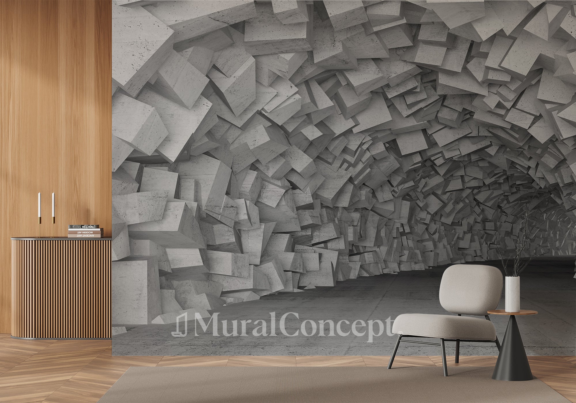 Papier peint White Perspective - panoramique français